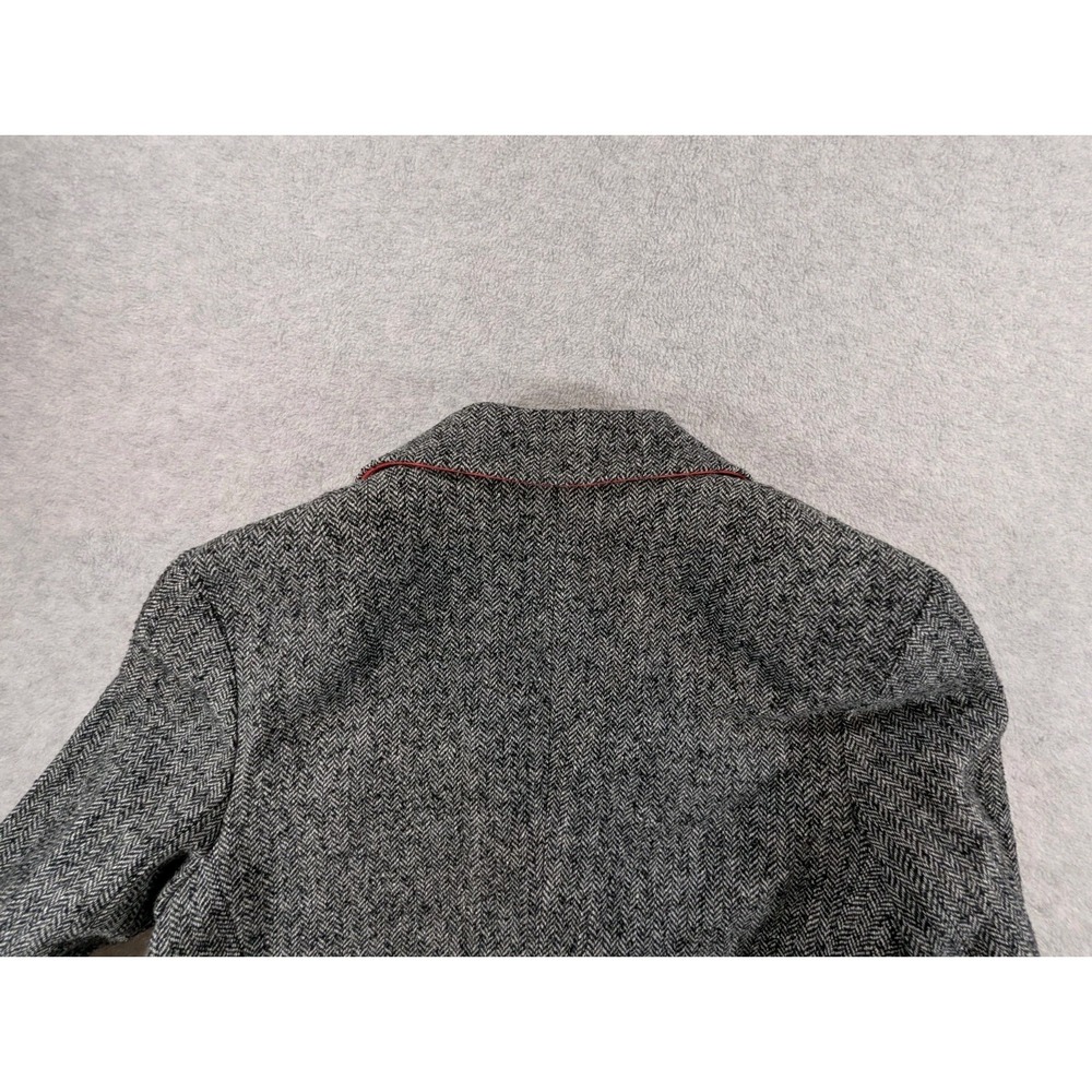 Gap Blazer Womens 0 The Academy Blazer Classic Herringbone Wool Silk Gray - Picture 3 of 8